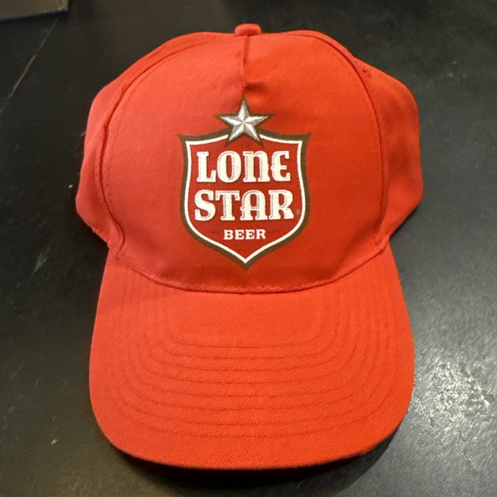 LONE STAR BEER Vintage Red Snap Back Hat The National Beer of Texas.